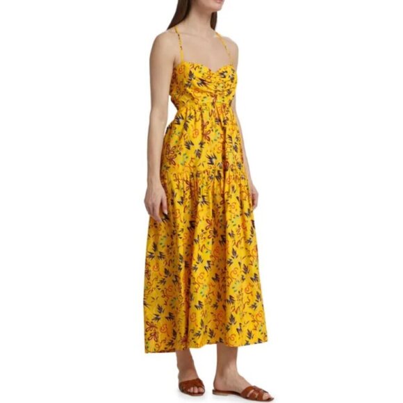 A.L.C. 'Arit' Printed Cotton Sleeveless Maxi-Dress, Sole Yellow Multi - Picture 2 of 4